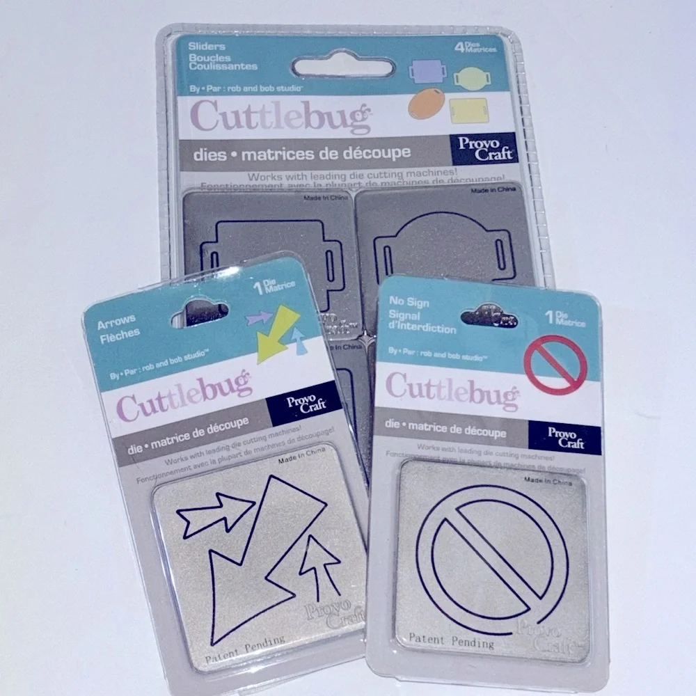 Cuttlebug Silver Die Set CUTTLEBUG NO SIGN DIE Cuttlebug SLIDERS DIES NWT